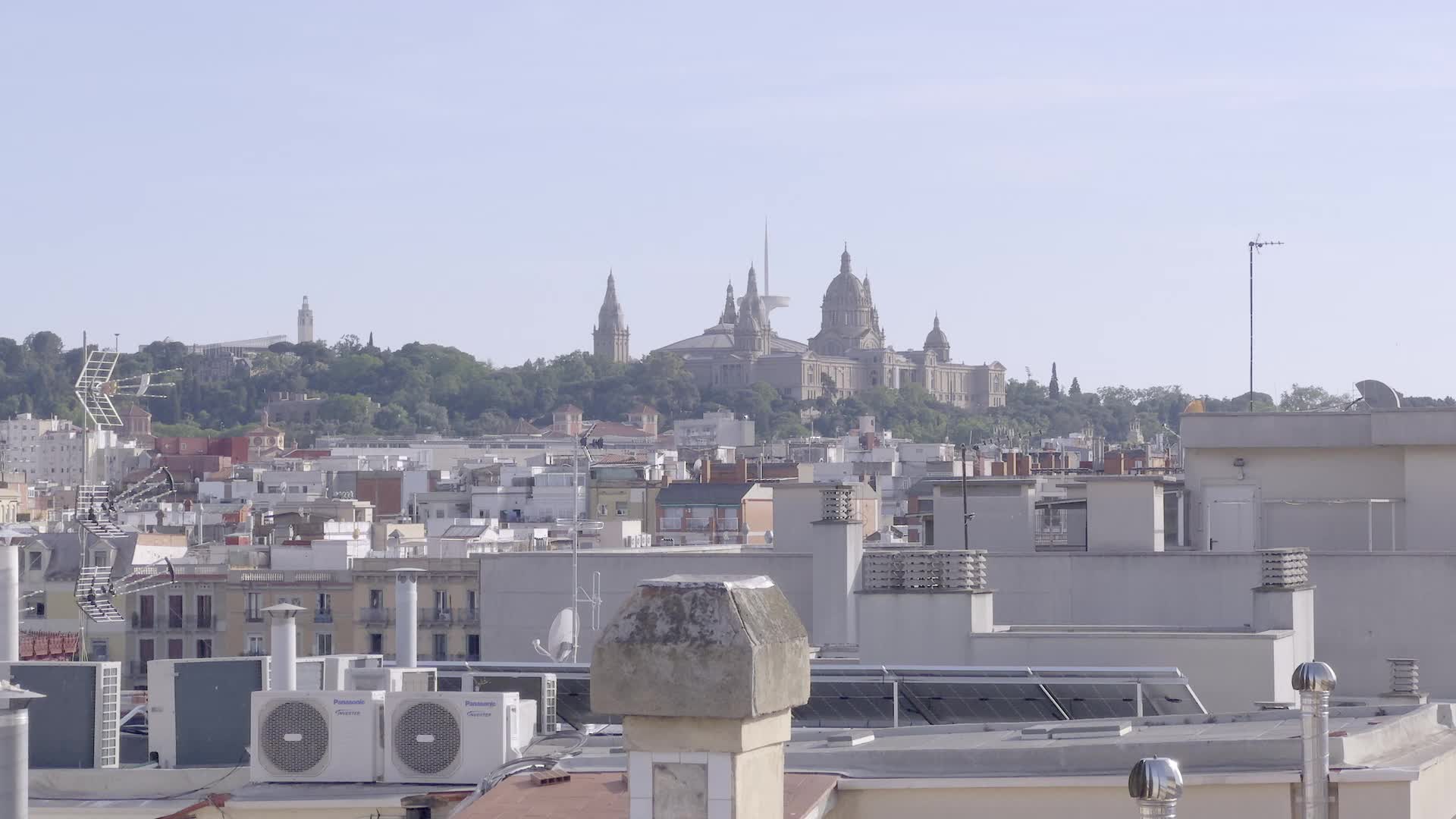 Panoramic View of Barcelona Cityscape with Montjuïc