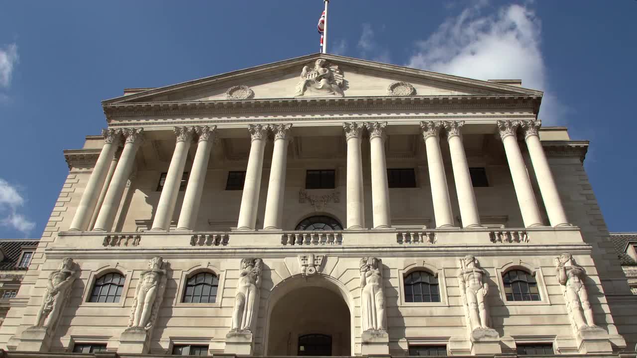Bank of England Exterior Architecture 4K Video