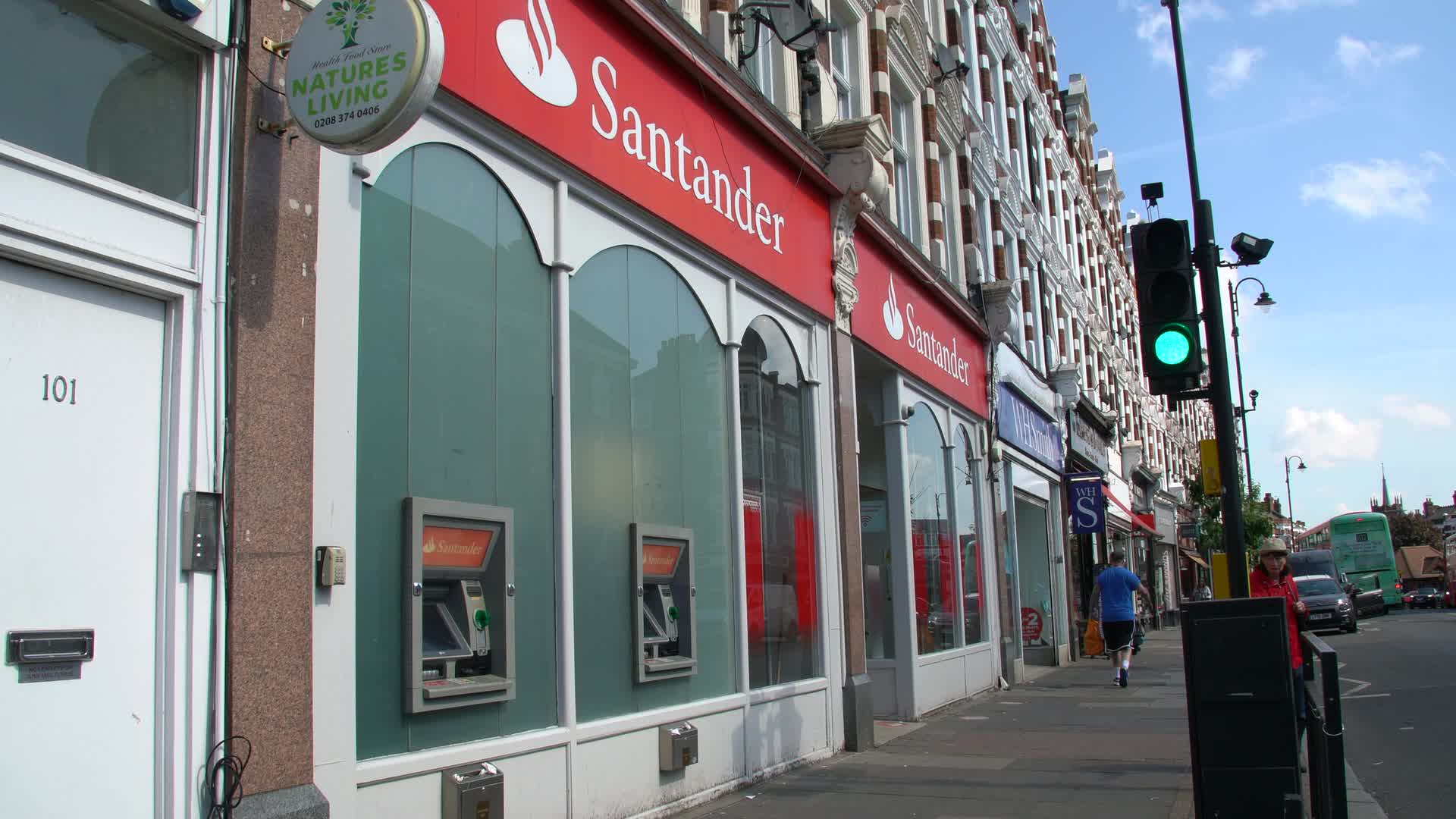 Santander Bank Street View on a Sunny Day