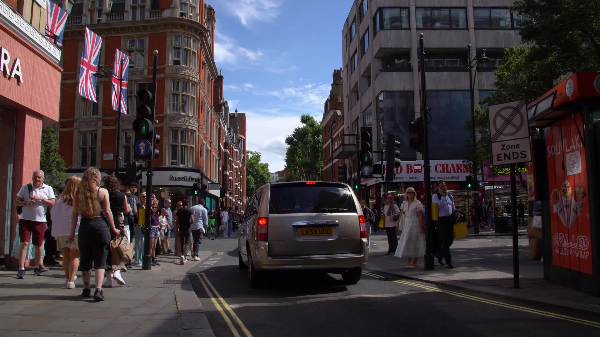 Busy London Street on a Sunny Day