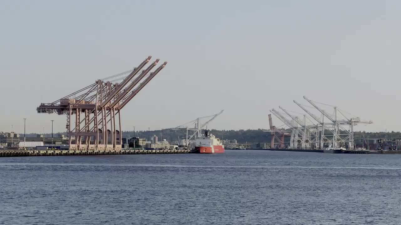 Seattle Industrial Port Cranes by the Water