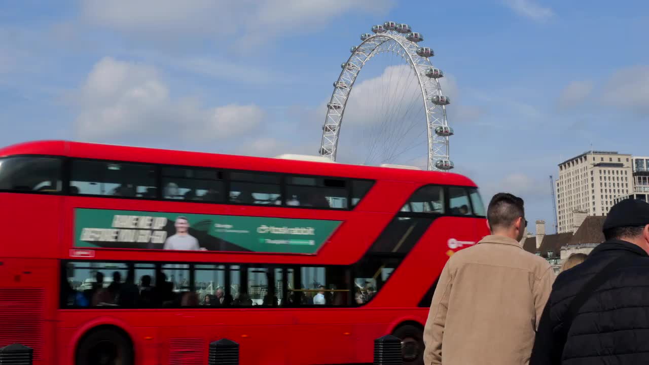 London Eye and Red Double-Decker Bus