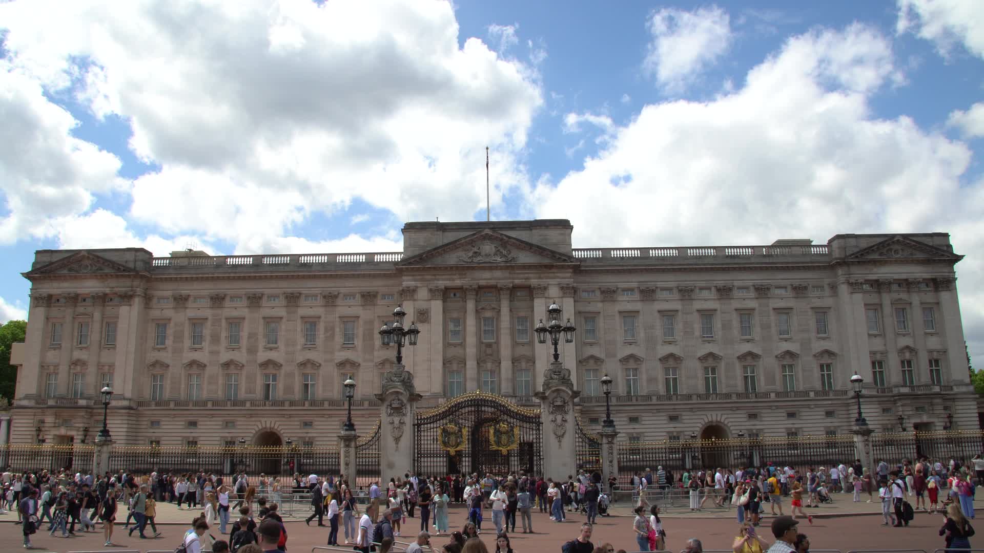 Buckingham Palace with Crowds on a Sunny Day