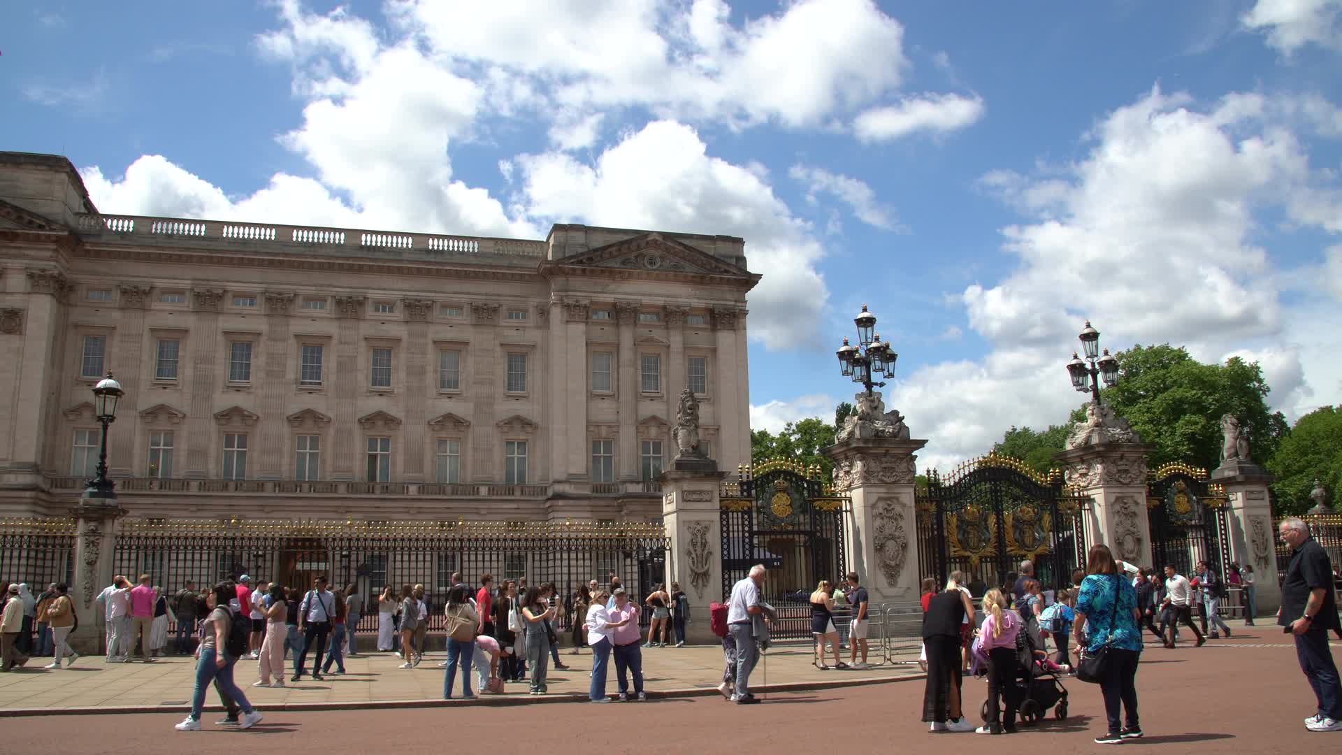 Buckingham Palace Visitors on a Sunny Day