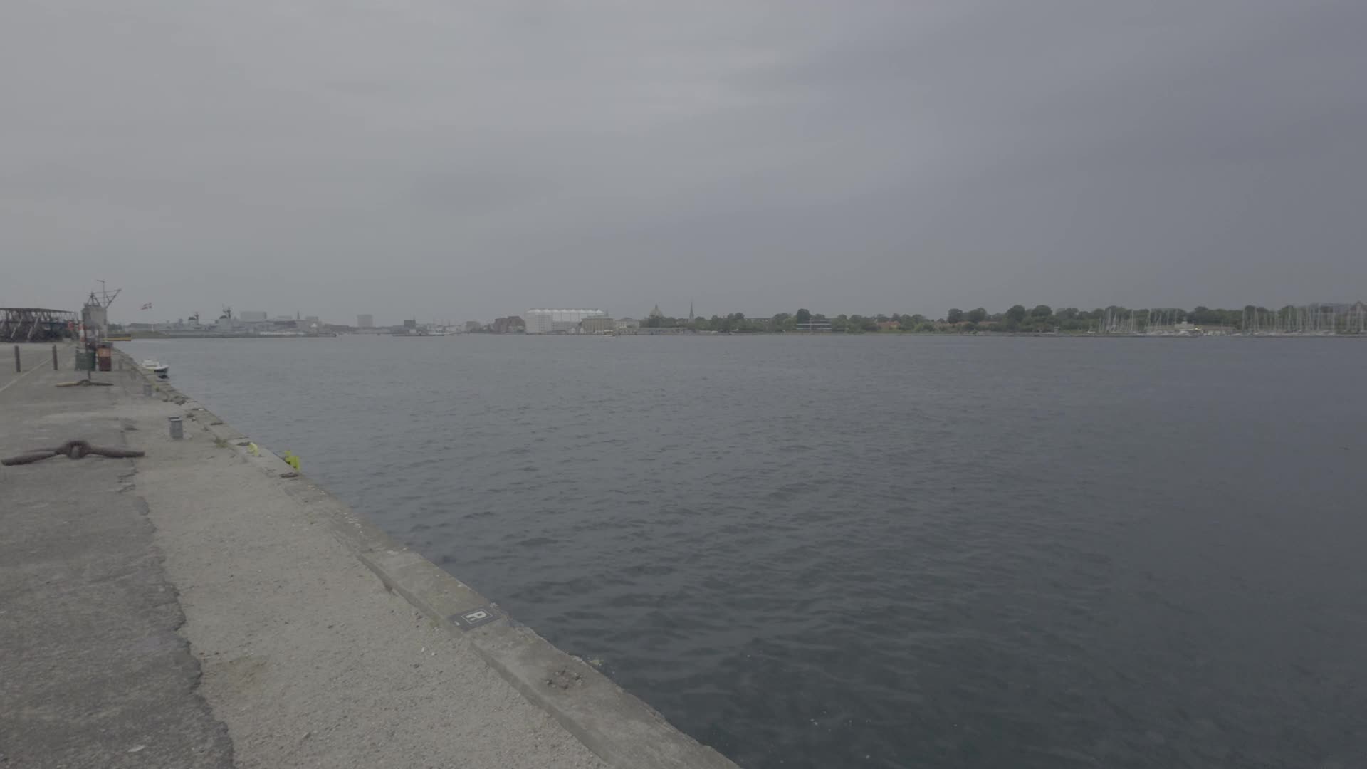 Harbor View on Overcast Day in Copenhagen