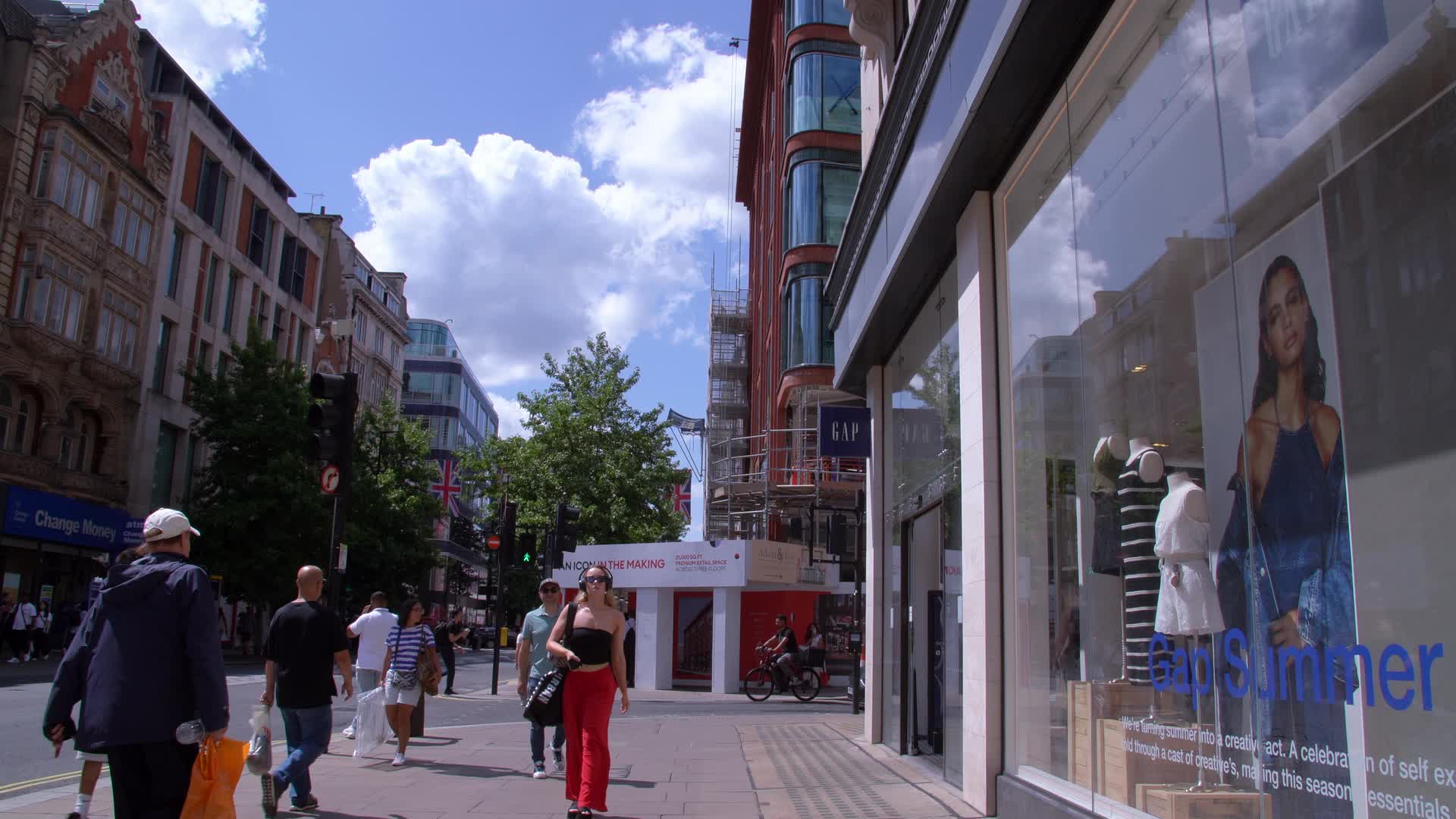Shopping Scene on Oxford Street in Summer