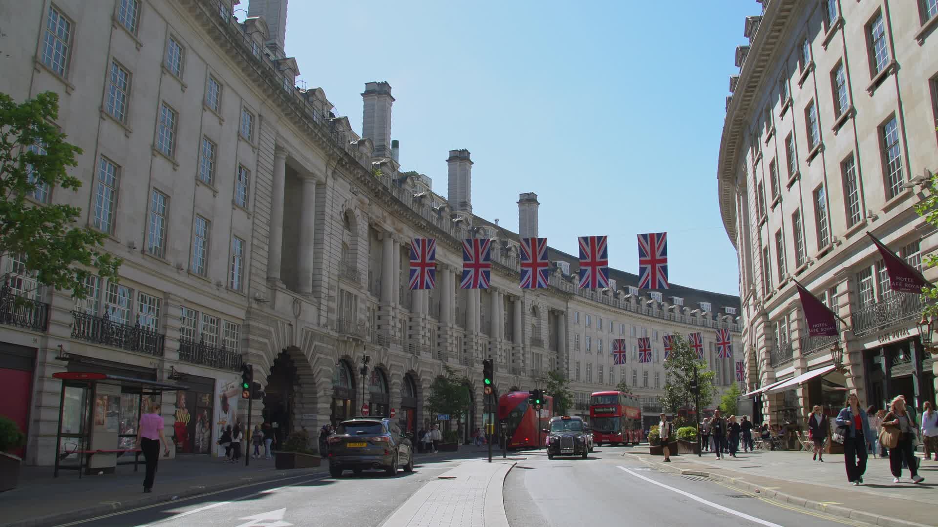 Scenic View of Regent Street in London