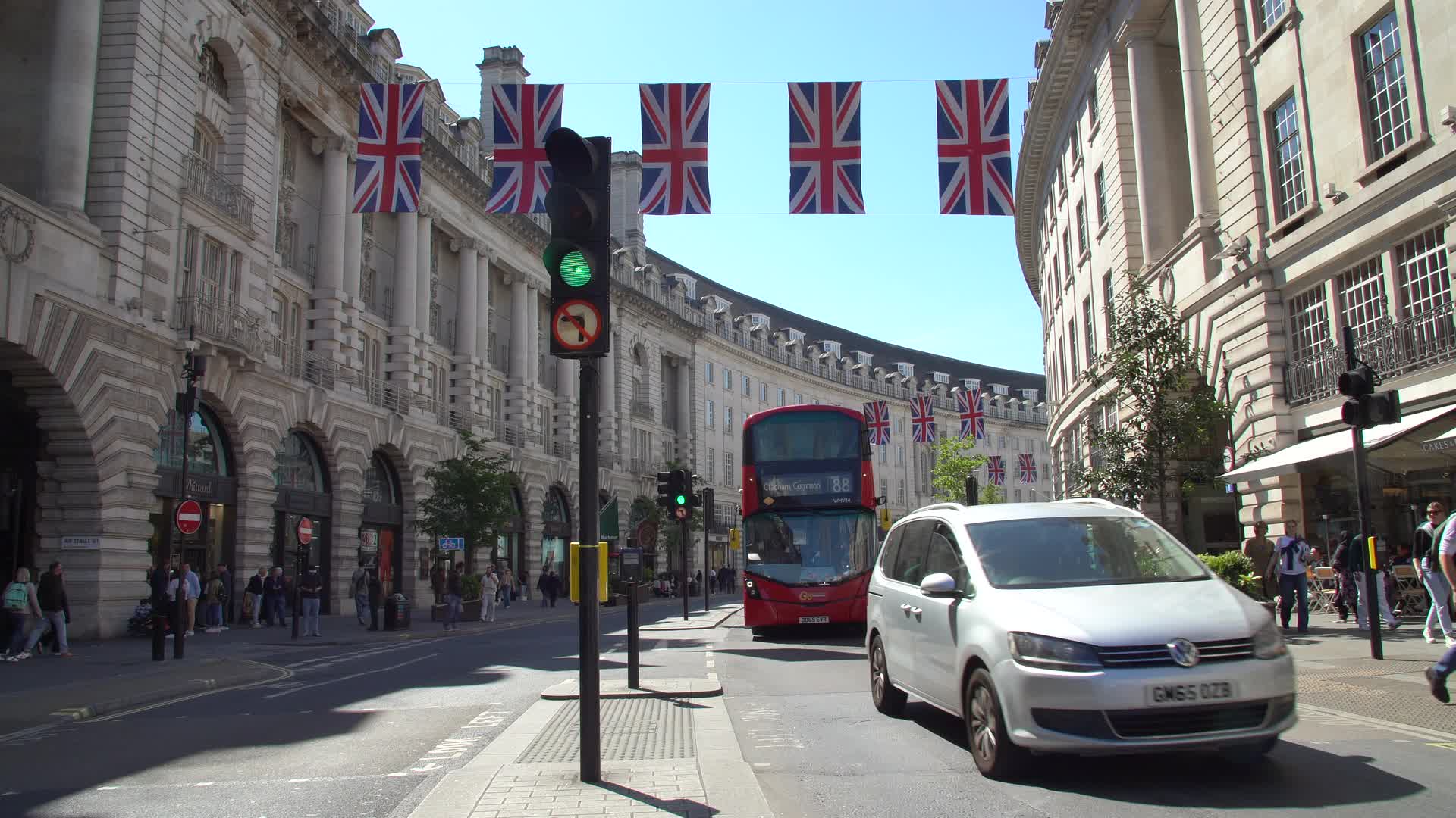 Regent Street Timelapse with Union Jack Banners