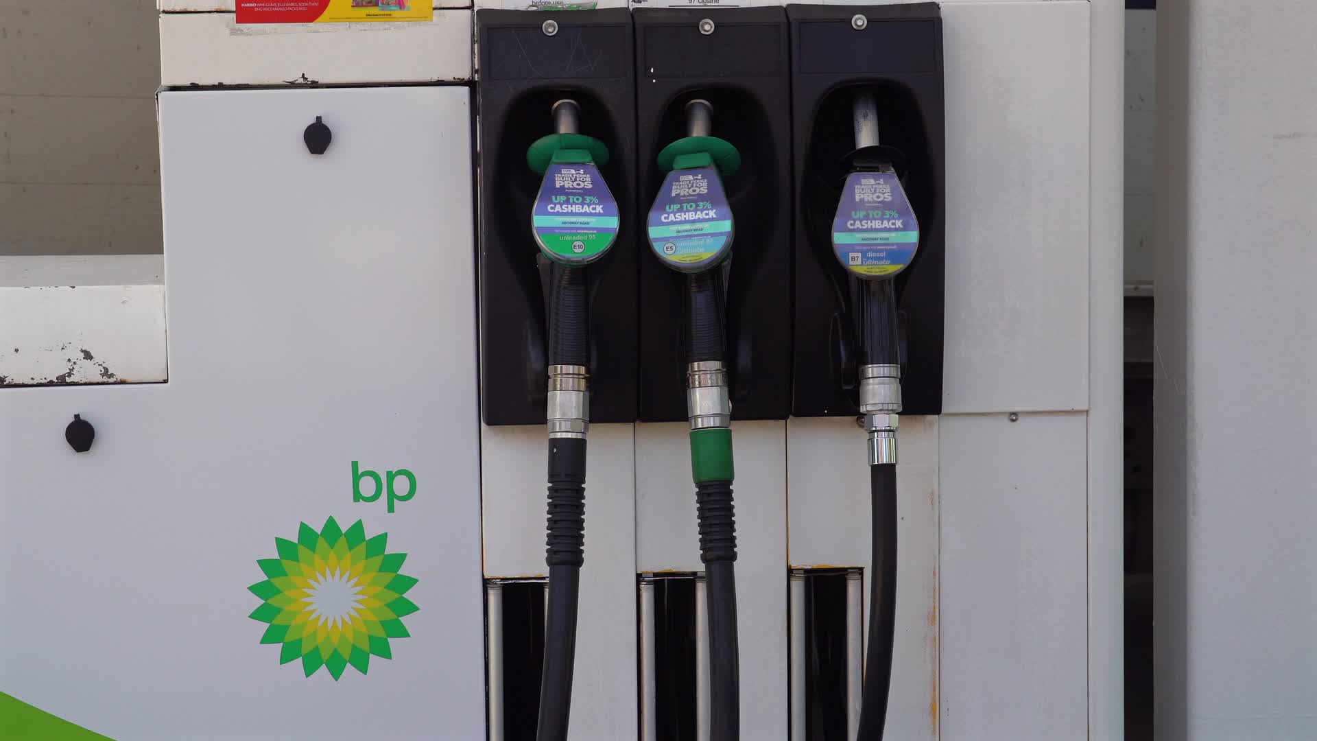 Close-Up of BP Service Station Fuel Pumps