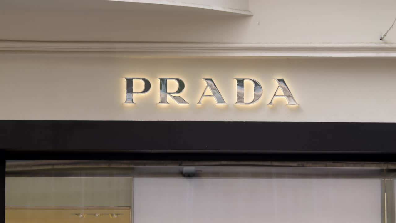 Prada Storefront Exterior Signage in London
