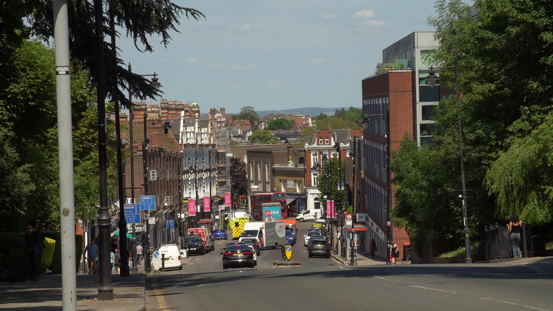 Crouch End London Street View on Sunny Day