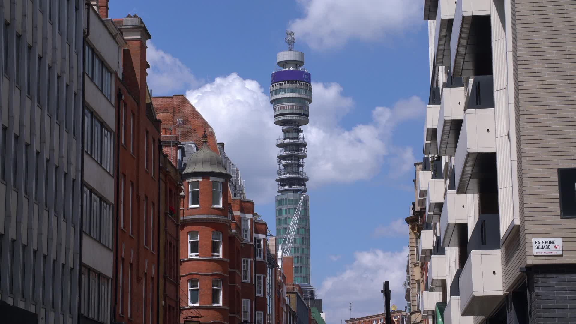 BT Tower and City Street in London