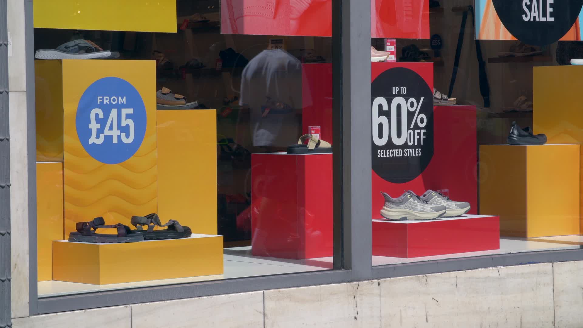 Clarks Shoe Sale Display with Discounts