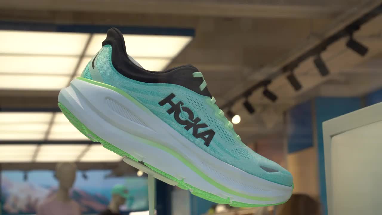 Hoka Running Shoes Display in Store Setting