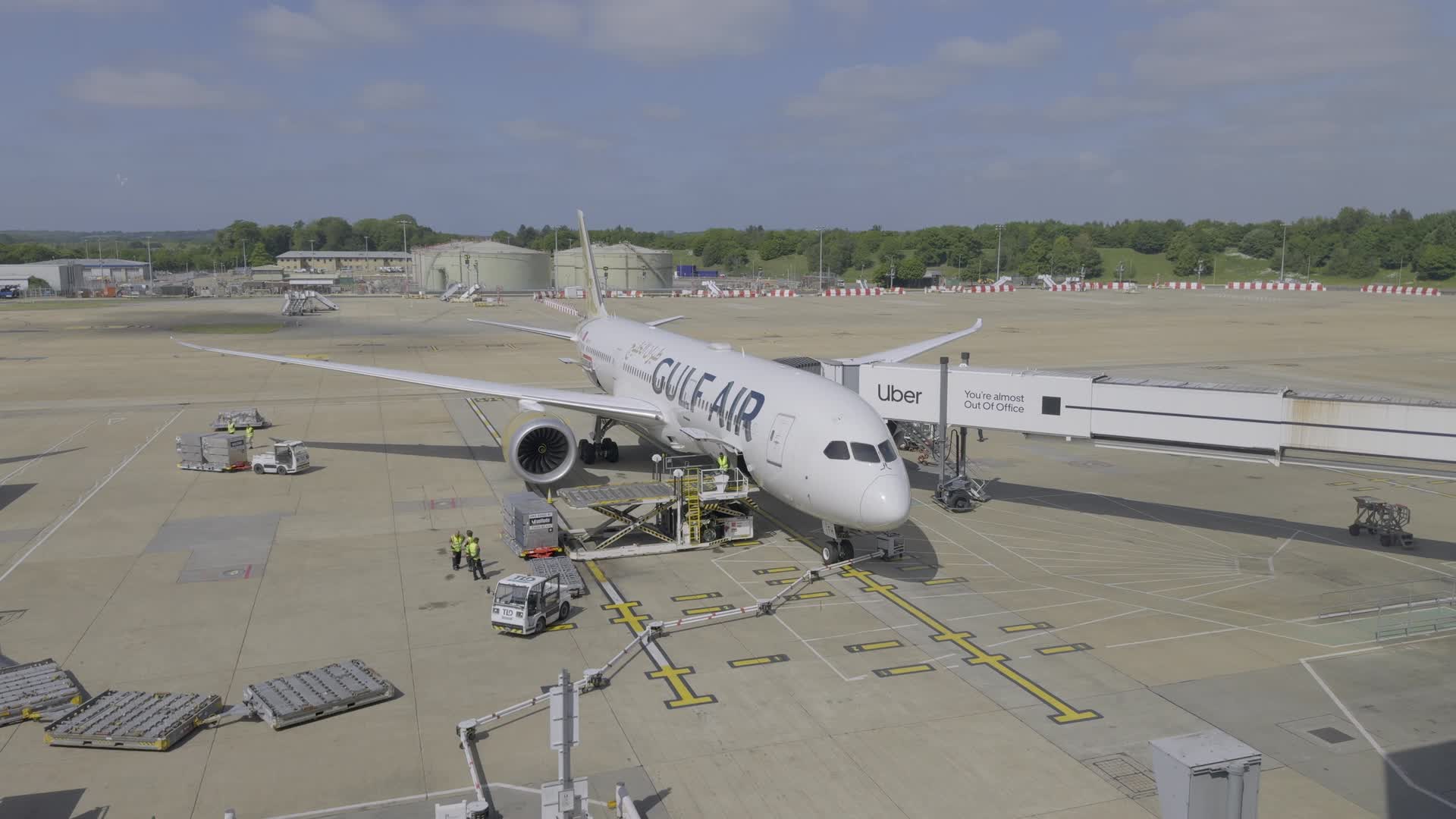 Gulf Air Passenger Jet at Airport Gate
