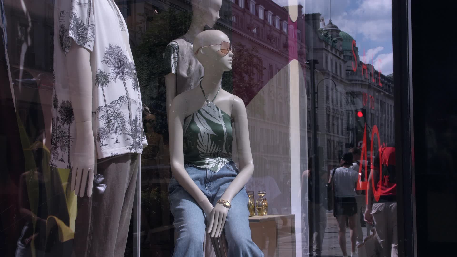 Mannequins in Summer Fashion Storefront