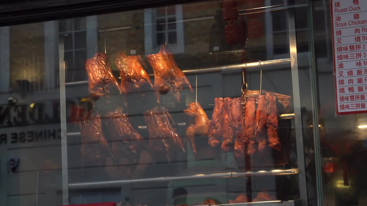 Roast Duck Display in Soho Chinatown