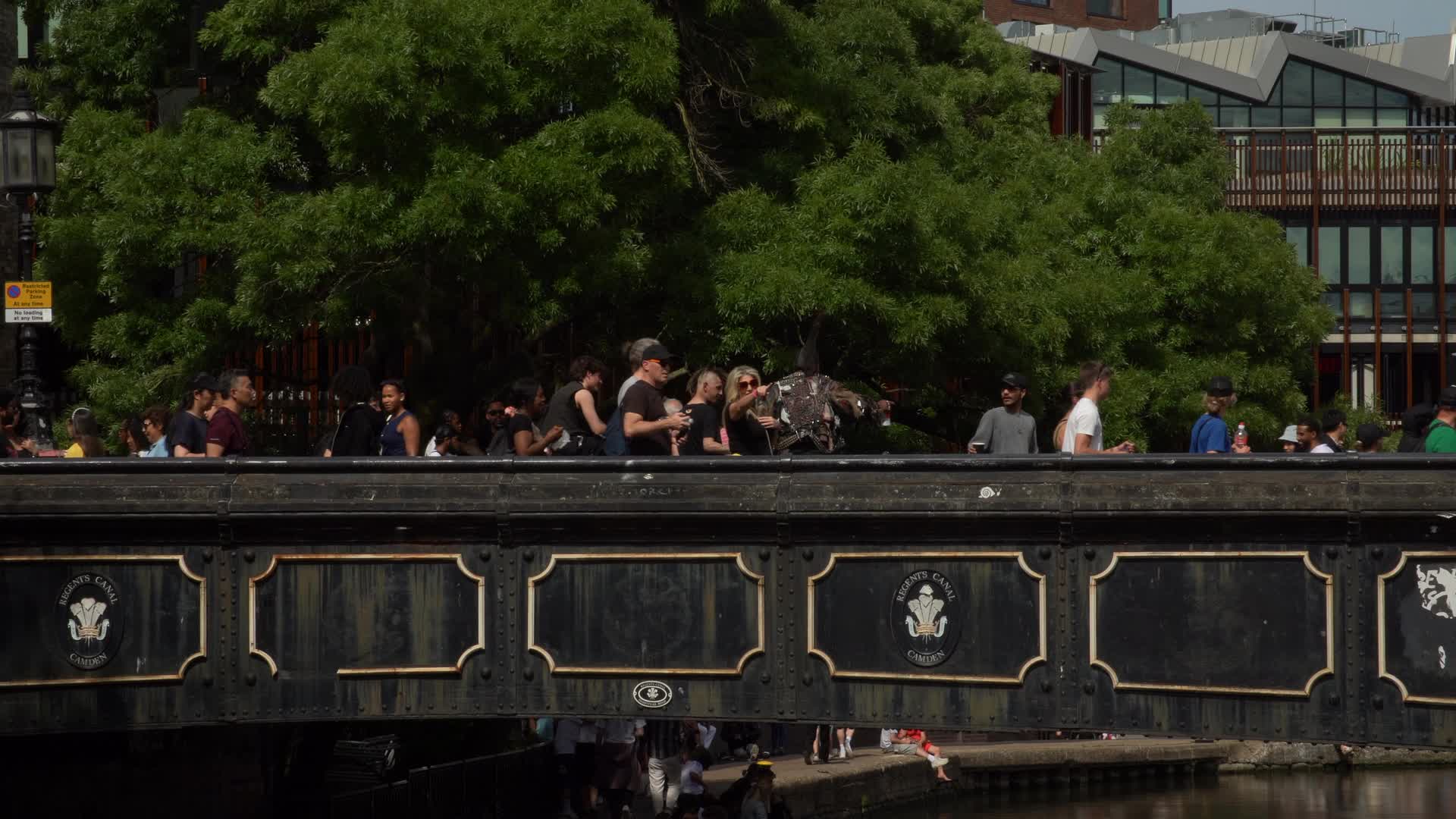 Punks Gathering at Camden Canal Bridge in London, UK