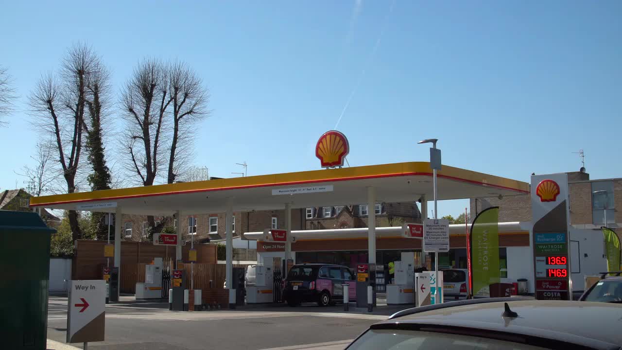 Modern Shell Gas Station on Sunny Day