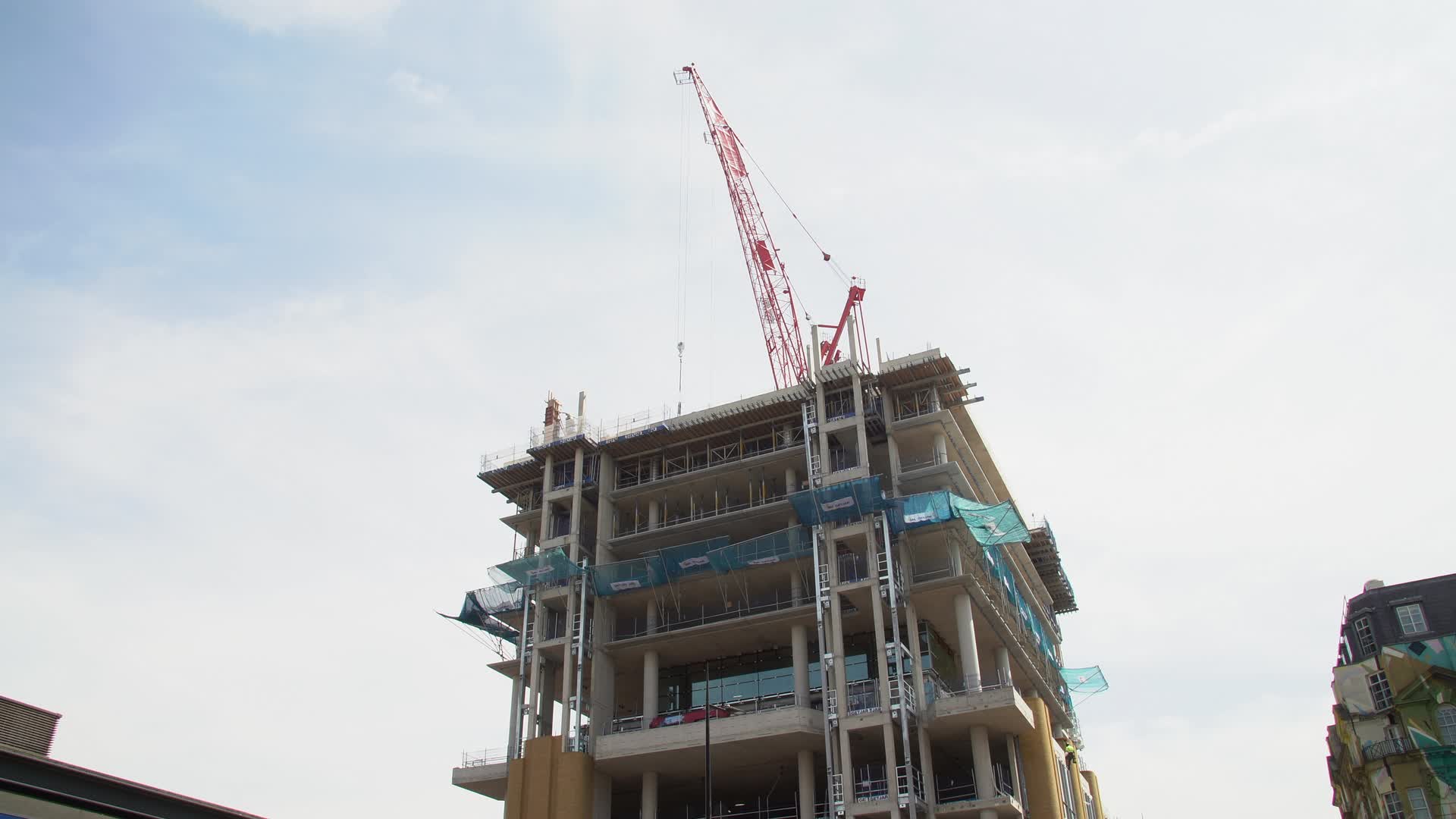 Urban Construction Site with Cranes in London, UK