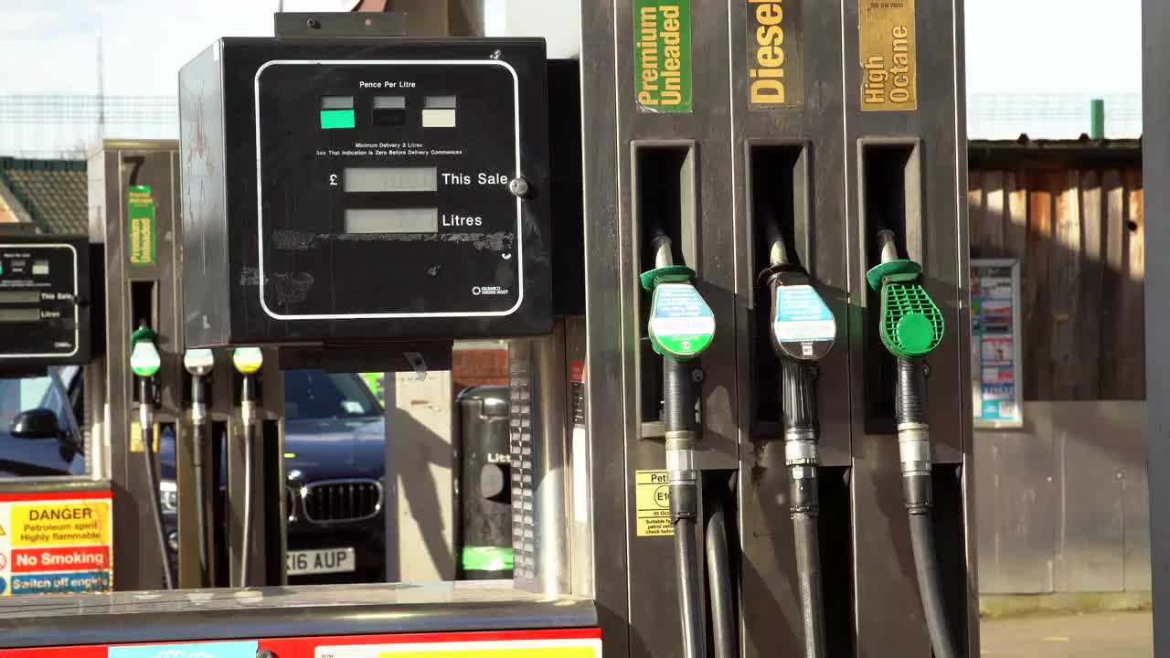 Gas Station Fuel Pumps Close-Up