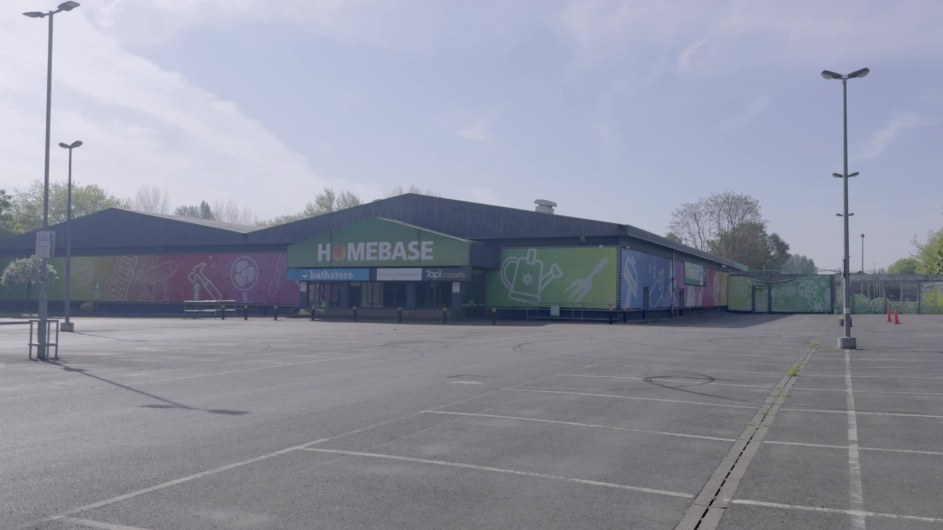 Empty Homebase Store Parking Lot on a Clear Day