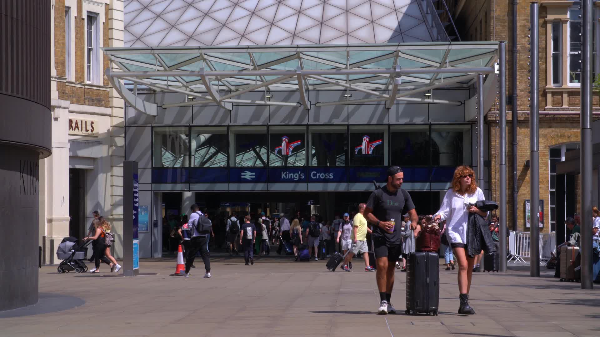 Busy Day at King's Cross Station St Pancras in London, UK