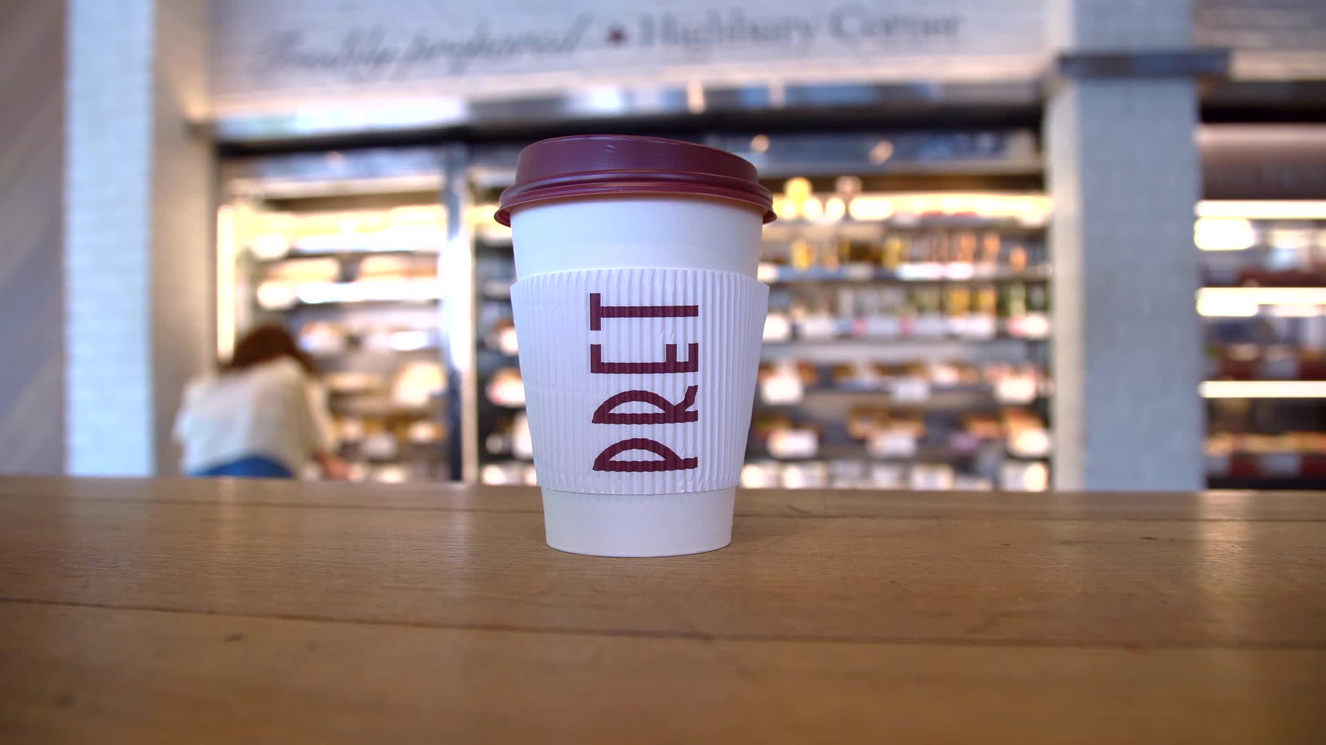Pret A Manger Coffee Cup in Store Setting
