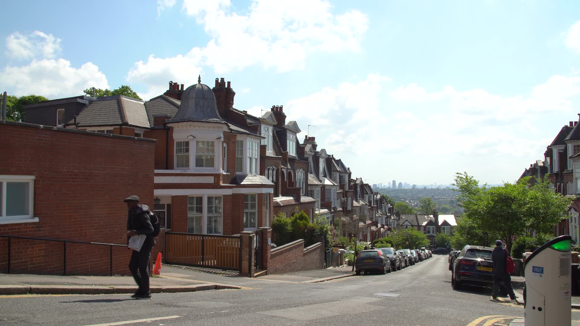 Charming Residential Street with Classic Row Houses