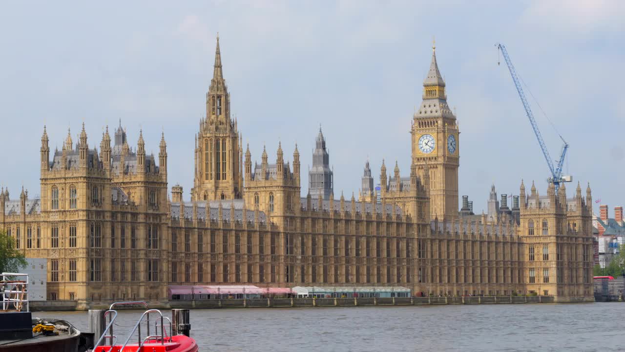 UK Parliament Building and Big Ben by the River Thames