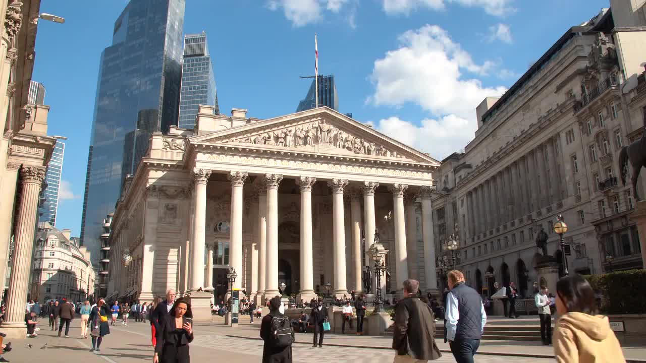 Vibrant Day at Royal Exchange London 4K