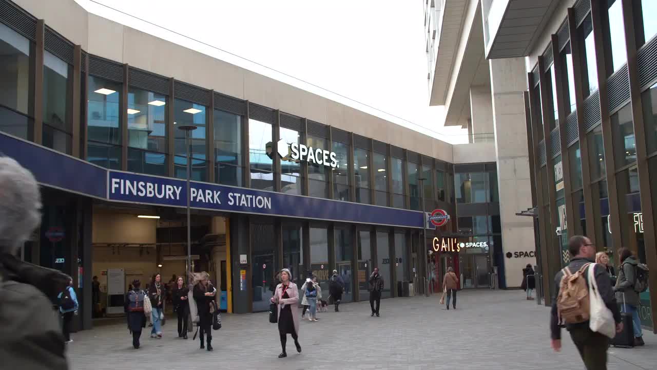 Finsbury Park Station Entrance on a Busy Day