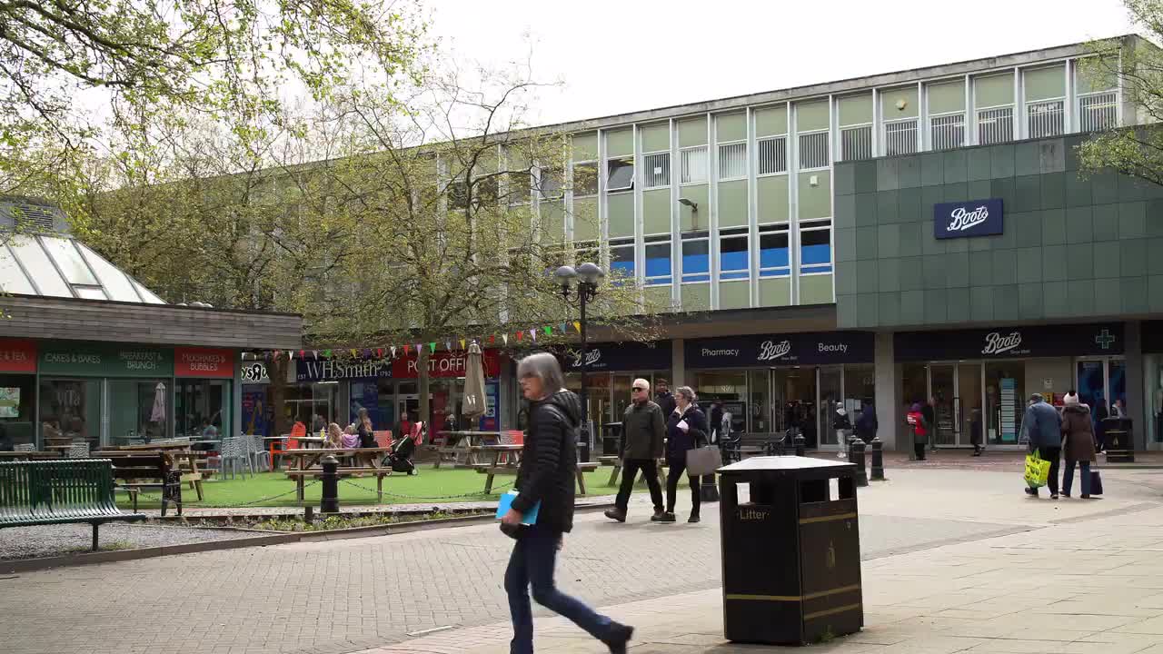 Springtime Street Scene in Solihull Town Centre