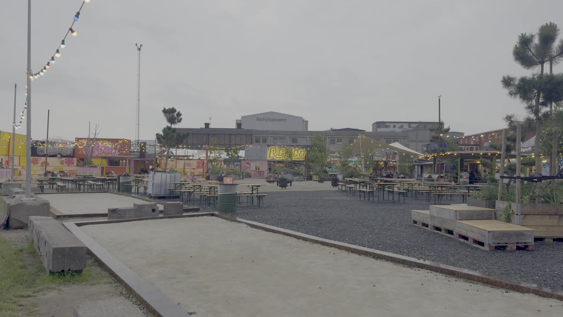 Copenhagen Container Park View on Overcast Day
