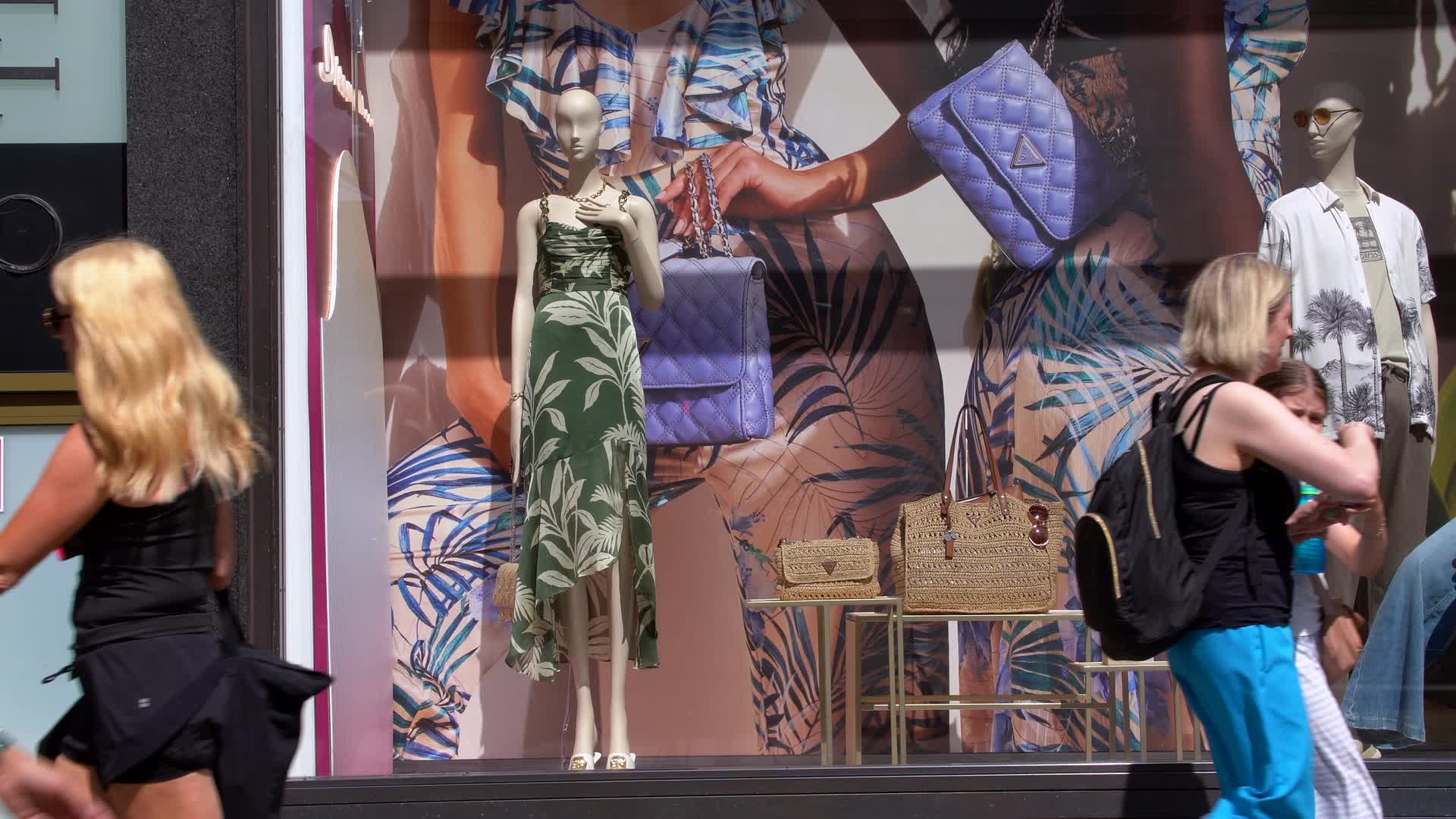 Shop Window Display with Fashion Mannequins