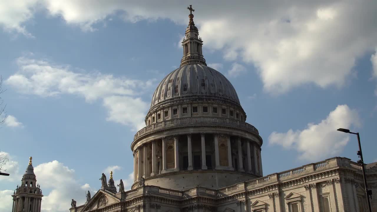 St Paul's Cathedral Exterior on a Cloudy Day 4K