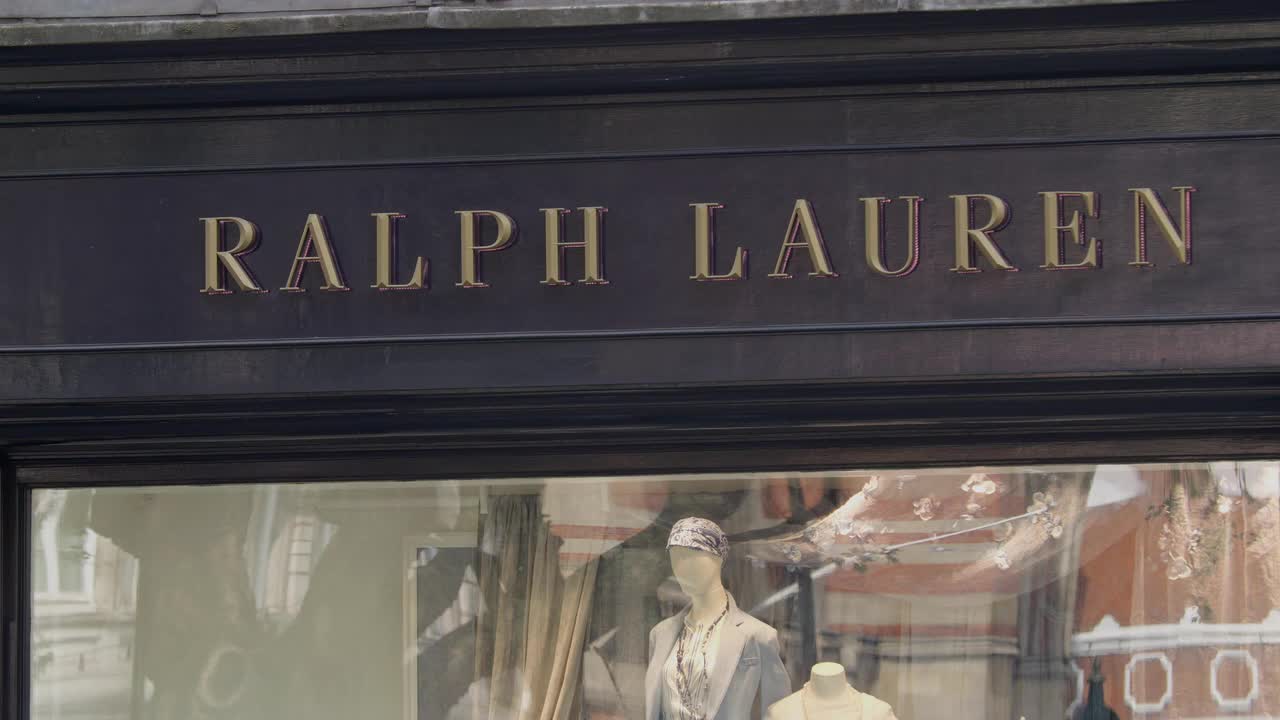 Sign on Ralph Lauren Storefront in London