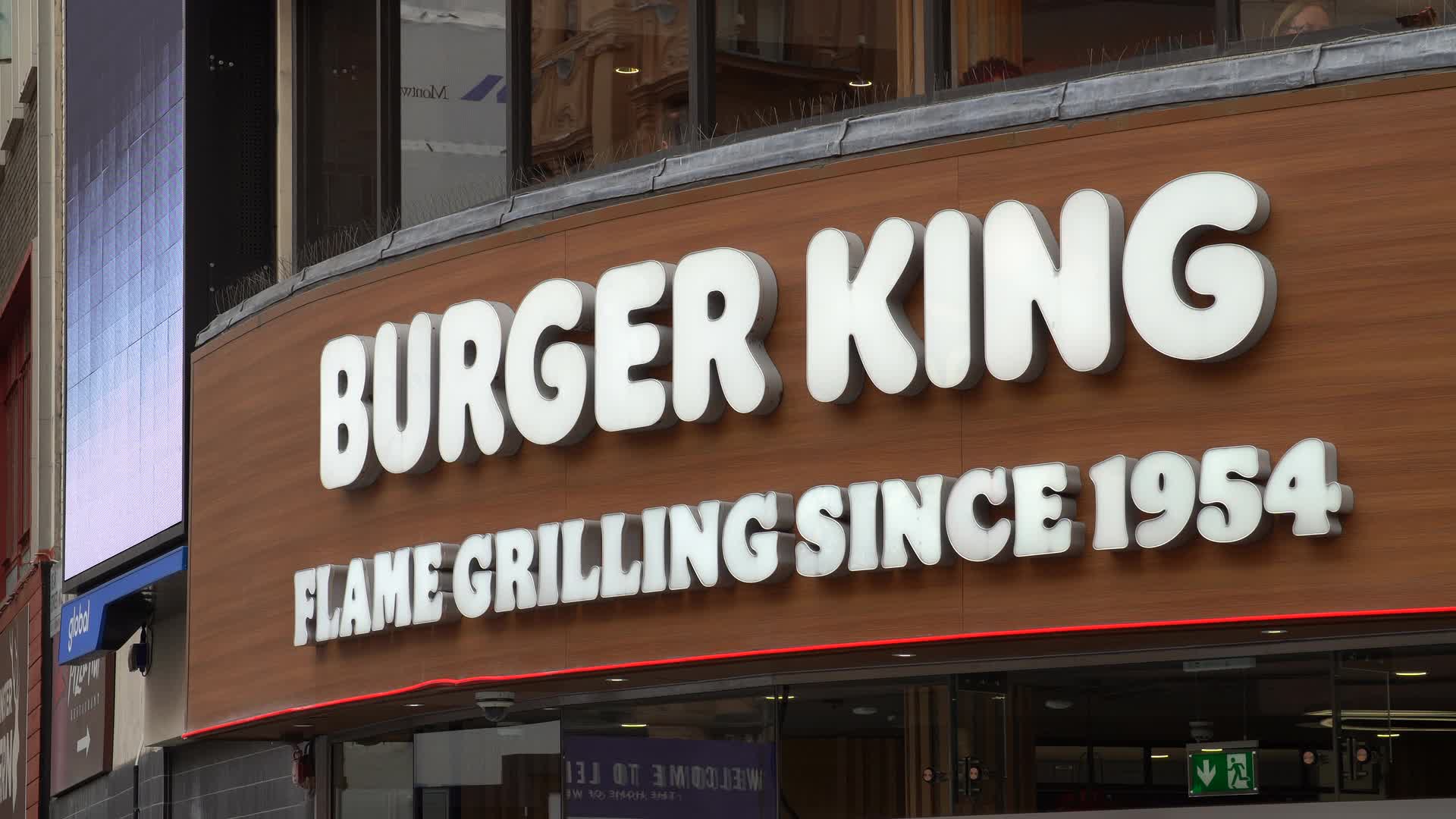 Burger King Storefront Sign in Urban Setting