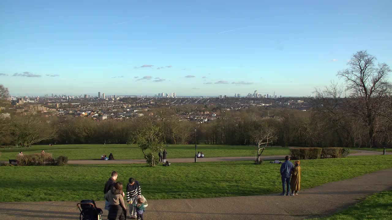 Panoramic View of London from a Park on a Clear Day