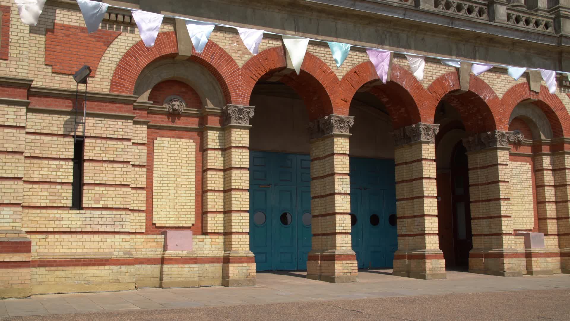 Iconic Circle Window on Front of Alexandra Palace in London, UK