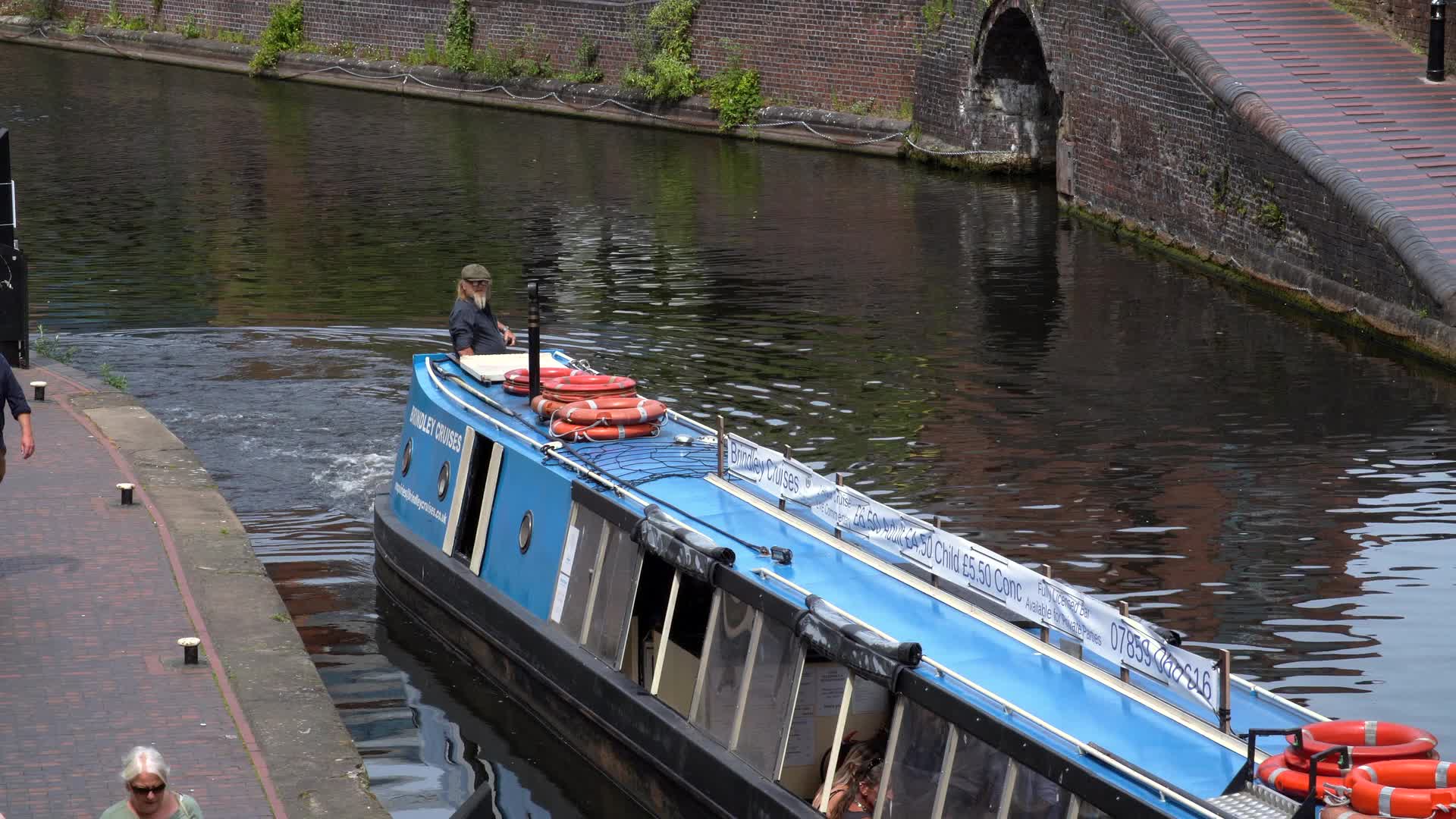 Canal Boat Cruising on a Birmingham Canal