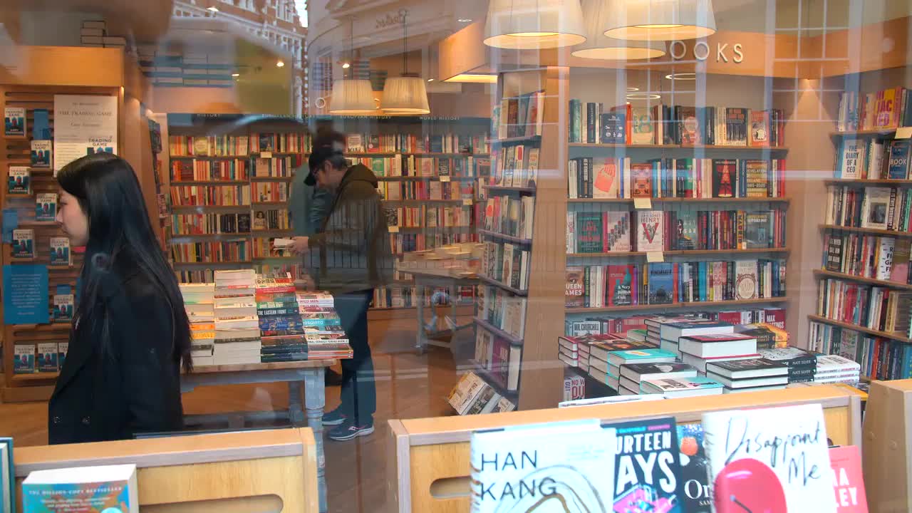 Browsing Books at Waterstones Bookstore