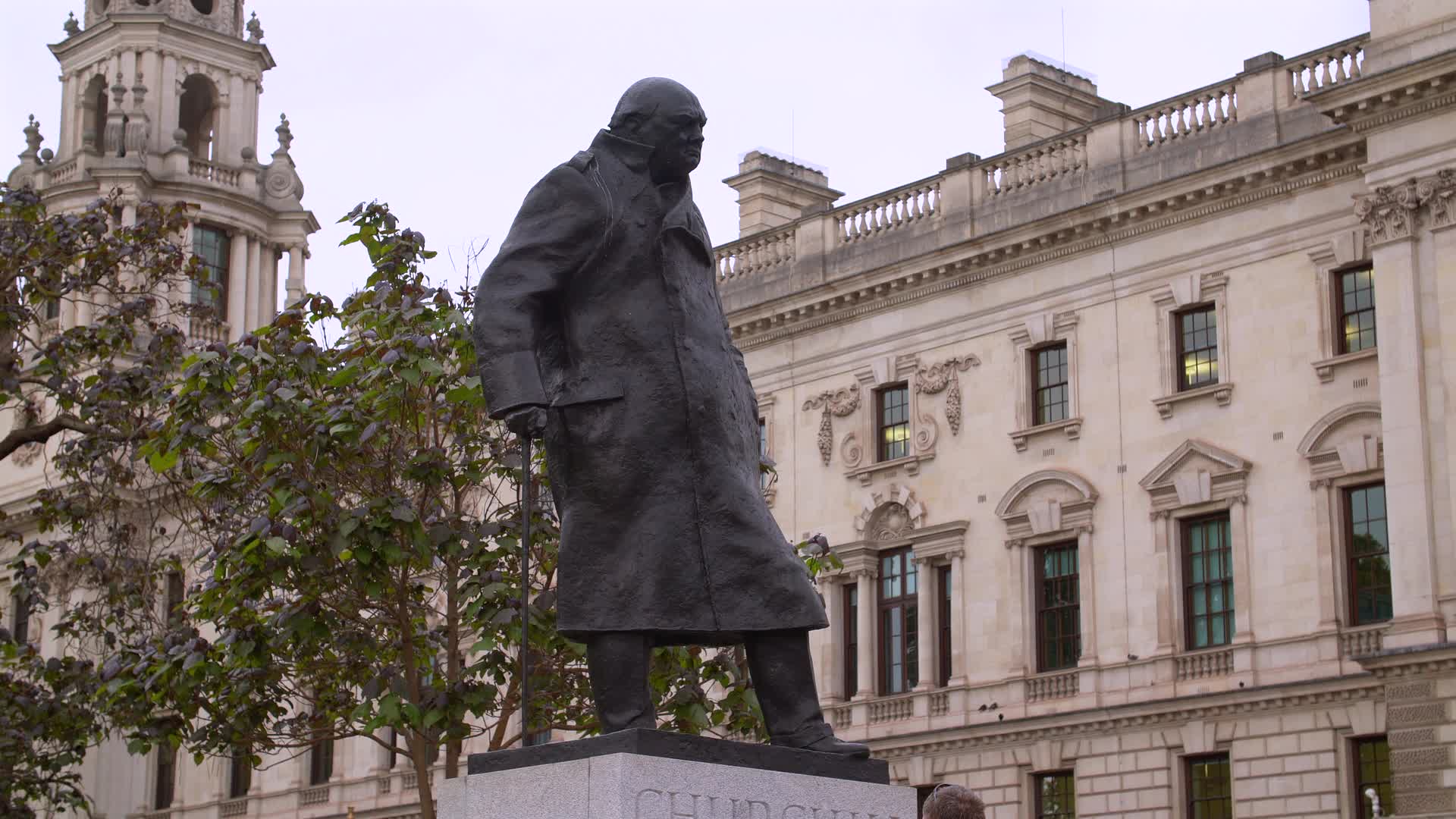 Statue of Winston Churchill in Westminster, London