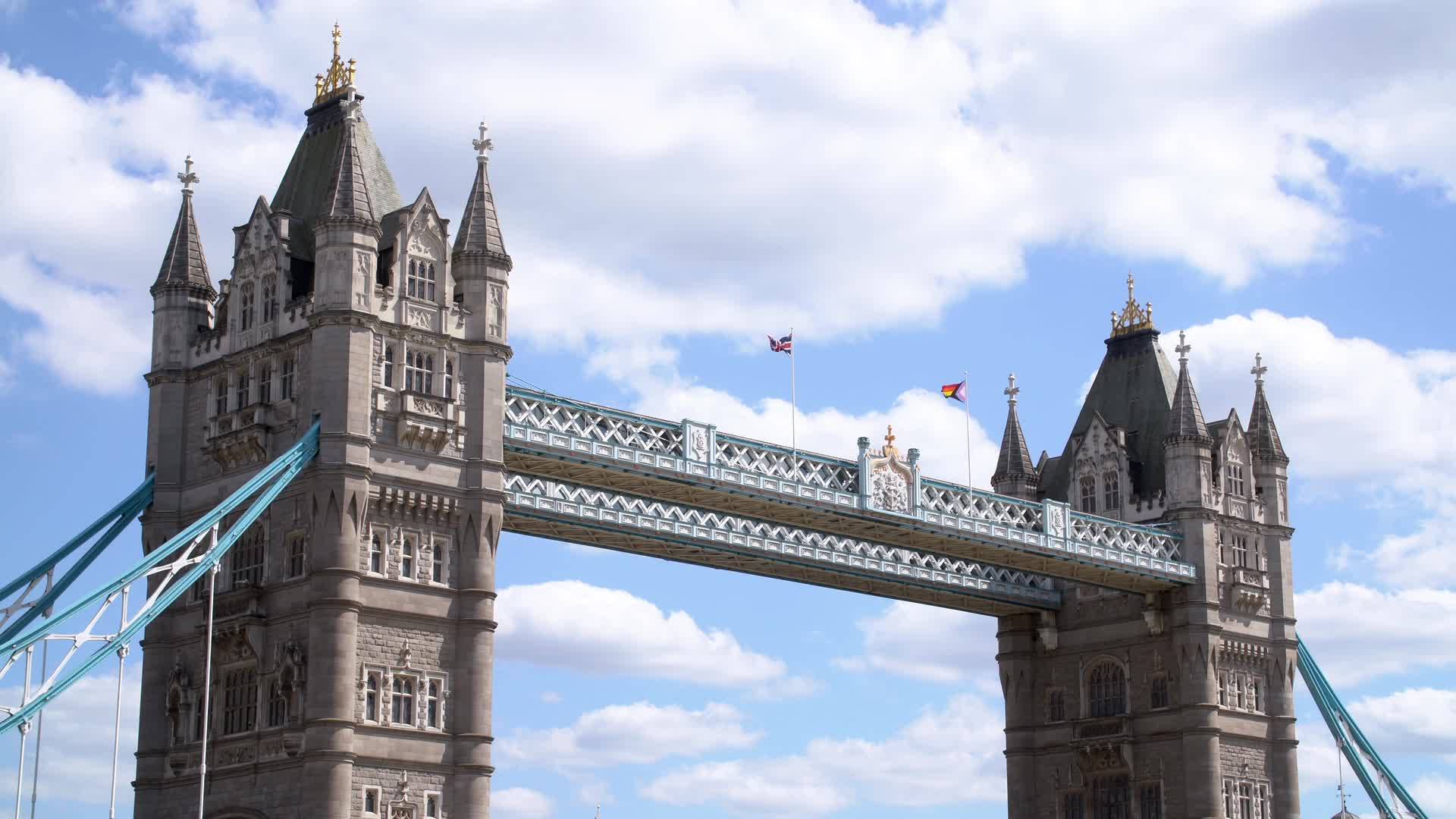 Tower Bridge with Flags, London