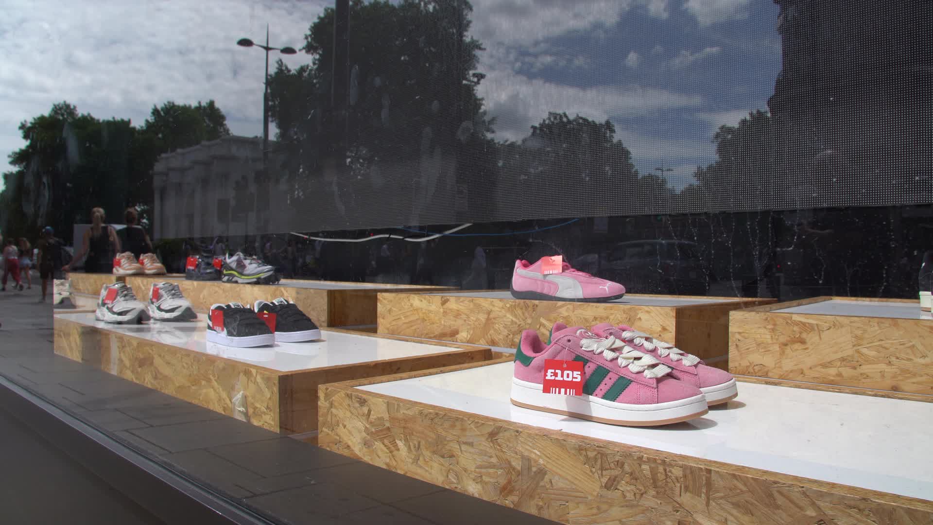 Footwear Display in Shop Window