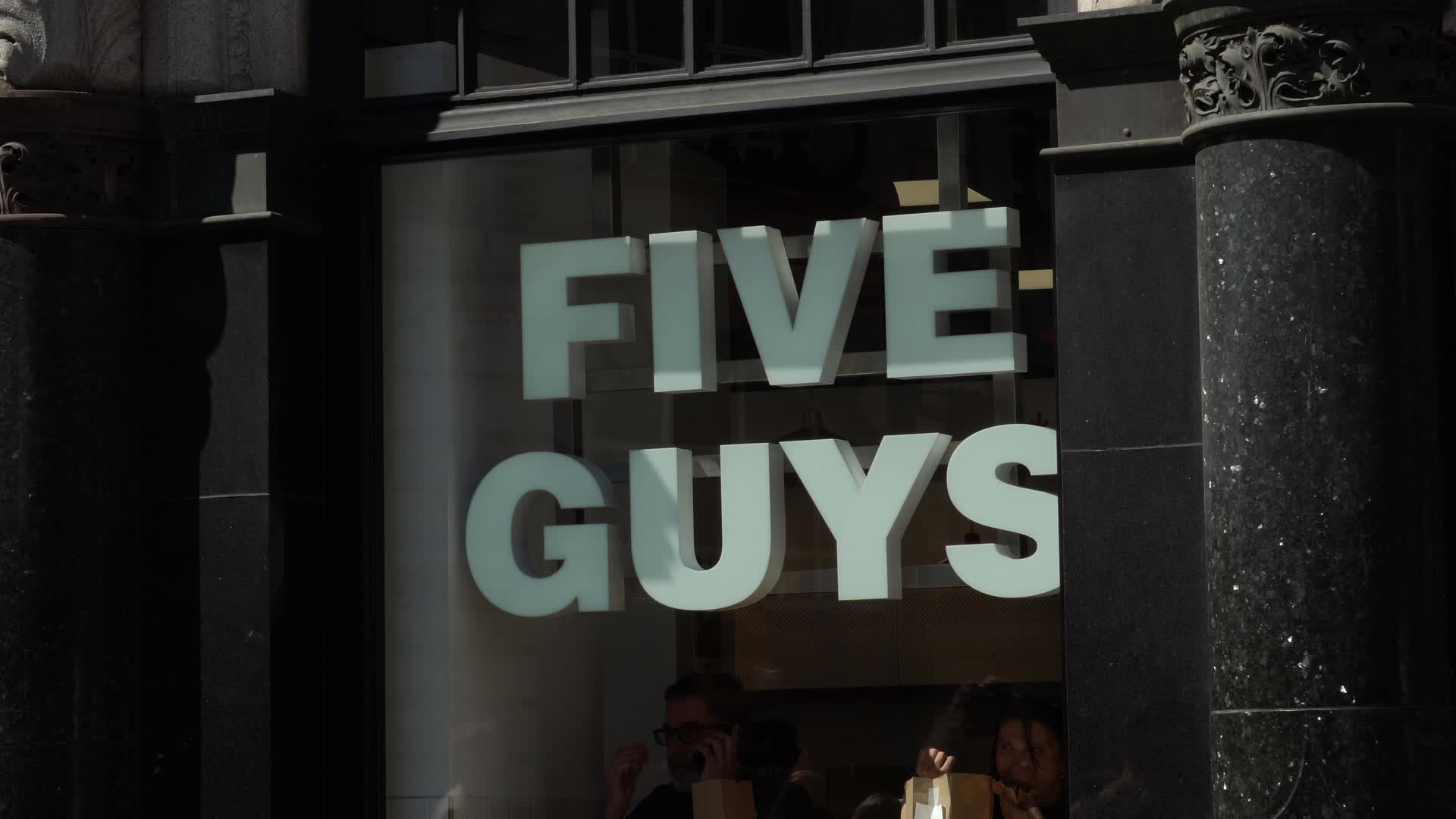 Five Guys Restaurant Exterior Sign