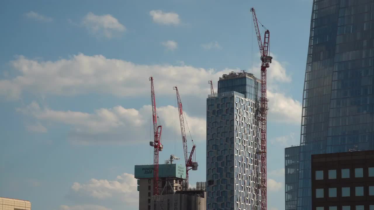 Urban Construction Site with Tower Cranes