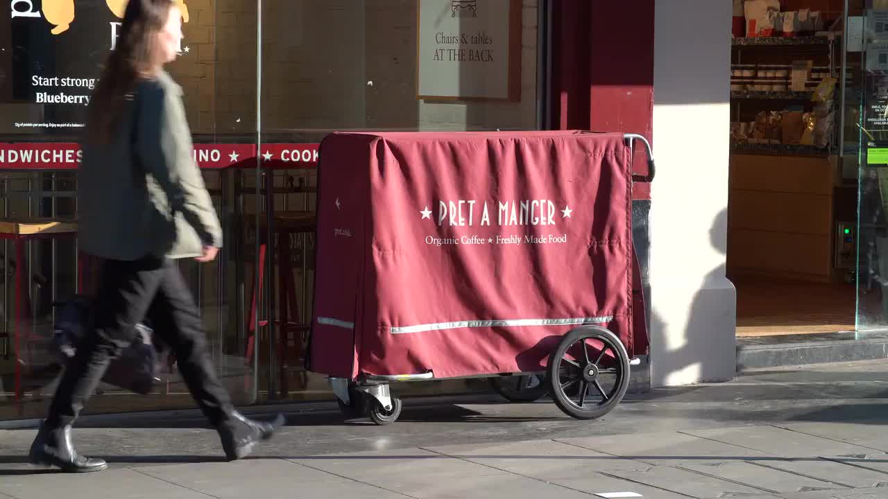 Busy Urban Street Outside Pret a Manger