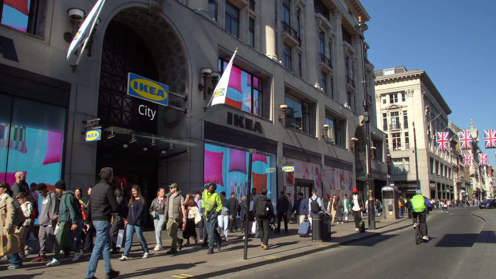 Oxford Street Busy Daytime Scene with IKEA Storefront