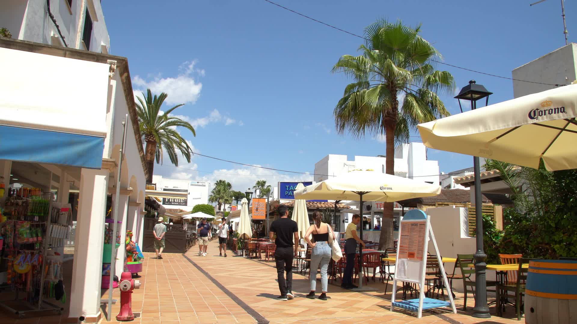 Sunny Day on Cala d'Or Streets in Mallorca, Spain